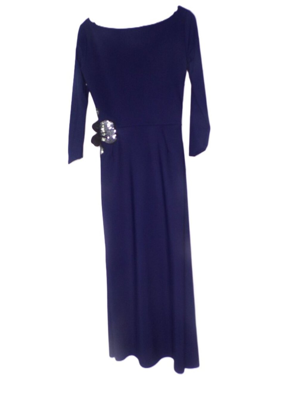 🆕CHIARA BONI Onori Sequin Applique Midi Dress 6 Navy Blue - Picture 8 of 13